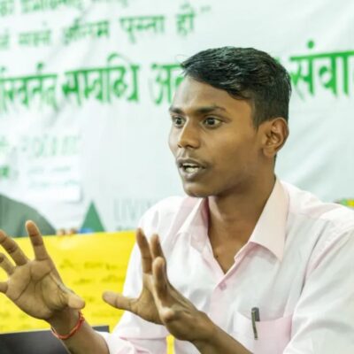 Young climate action leader from Nepalgunj sharing his views on Climate Change in the Intergenerational Dialogue.